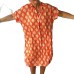 Casual Printed Short Sleeve V-Neck Loose Fit Dress for Women