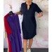 Solid Color V-neck Mid-length Dress Women's Dress Solid Color V-neck Mid-length Dress Women's Dress