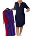Solid Color V-neck Mid-length Dress Women's Dress Solid Color V-neck Mid-length Dress Women's Dress