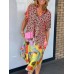 Fashion Print Half-Open Neck Leopard Print Dress Women