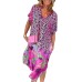 Fashion Print Half-Open Neck Leopard Print Dress Women