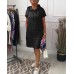 Casual Solid Color Short Sleeve Pocket Hooded Dress for Women