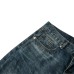 Washed vintage cat whiskers deep blue micro flared jeans