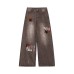 Vintage handmade splashed ink loose star patch straight leg jeans Vintage handmade splashed ink loose star patch straight leg jeans