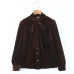 Long Sleeve Coffee Velvet Shirt for Women