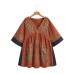 V-neck Loose Embroidered Dress for Women