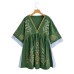 V-neck Loose Embroidered Dress for Women