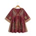 V-neck Loose Embroidered Dress for Women