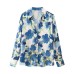 Elegant Long Sleeve Loose Casual Satin Feel Shirt for Women
