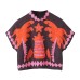 Positional Print Short Sleeve Women's Clothing Set