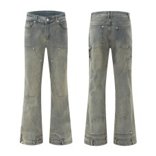 Inverted reverse wearing washed denim bell bottoms Inverted reverse wearing washed denim bell bottoms