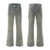 Inverted reverse wearing washed denim bell bottoms