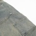 Inverted reverse wearing washed denim bell bottoms