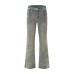Inverted reverse wearing washed denim bell bottoms