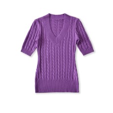 V-neck short sleeved top for women