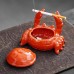 Crab Ceramic Ashtray Small Tea Pet for Office, Home, Living Room with Lid to Prevent Ash from Flying, Chinese Style Cute Decorative Ornament