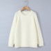 Round neck long sleeved loose pullover sweater top