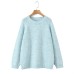 Round neck long sleeved loose pullover sweater top