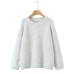 Round neck long sleeved loose pullover sweater top