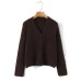 Single breasted V-neck long sleeved sweater cardigan jacket