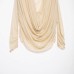 Flat pleated long sleeved solid color T-shirt