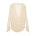Flat pleated long sleeved solid color T-shirt
