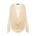 Flat pleated long sleeved solid color T-shirt