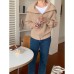 Oversized Loose Knit Sweater Coat with Large Turn-down Collar