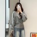 Lazy V-neck Sweater with Batwing Sleeves