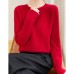 Chic Solid Color Knitted Sweater for Women, Round Neck, Pineapple Pattern