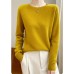 Chic Solid Color Knitted Sweater for Women, Round Neck, Pineapple Pattern