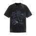 Washed tie dye half sleeved figure print top