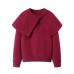 Style Oversized Loose Slimming Turn-down Collar Women's Knitwear Top