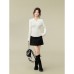 Chic Lady Style Polo Collar U-Shaped Hem Knit Top Chic Lady Style Polo Collar U-Shaped Hem Knit Top