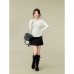 Chic Lady Style Polo Collar U-Shaped Hem Knit Top Chic Lady Style Polo Collar U-Shaped Hem Knit Top