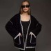 Knitted Cardigan with Tie-Up Detail, Loose Fit, Color-Blocking Sweater