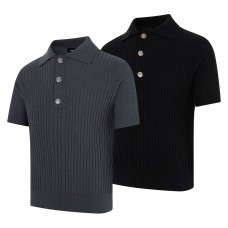 Flip collar simple basic solid color short sleeved T-shirt Flip collar simple basic solid color short sleeved T-shirt