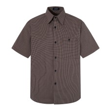 Full plaid printed short sleeved shirt