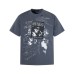 Alphabet portrait printed washed short sleeved T-shirt Alphabet portrait printed washed short sleeved T-shirt