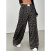 Vintage Trendy Casual Pants for Women High Waist Loose Straight Wide Leg Long Trousers