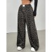Vintage Trendy Casual Pants for Women High Waist Loose Straight Wide Leg Long Trousers