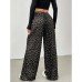 Vintage Trendy Casual Pants for Women High Waist Loose Straight Wide Leg Long Trousers