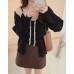 Unit:Cm Stacked lace knit suspender set