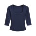 U-Neck slim fit short sleeved top