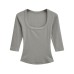 U-Neck slim fit short sleeved top