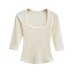 U-Neck slim fit short sleeved top