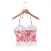 V-neck hanging neck tied floral top