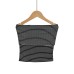 Elastic slim striped top