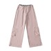 Side pocket splicing plaid straight tube loose fitting work pants