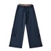 Side pocket splicing plaid straight tube loose fitting work pants